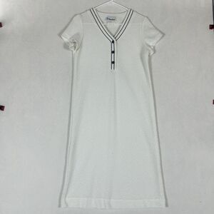 Manikin Vintage Long Dress Gown Womens Size 10 Made in USA Button Short Sleeve